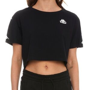 NWT Kappa Banda Baua Crop Top T Shirt in Black Medium